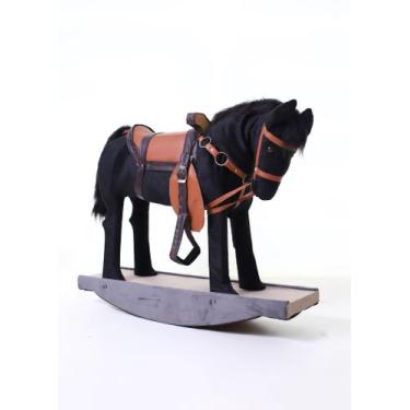 Imagem de Brinquedo Cavalinho de balanço Luco c/cabeça flexivel - kvalinho, Pret