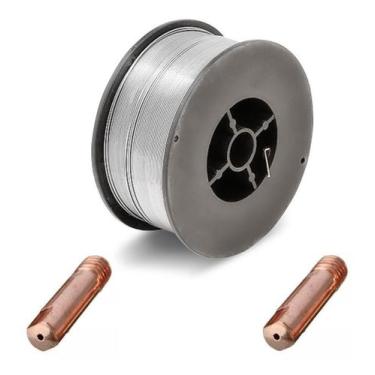 Imagem de Kit Arame Solda Mig Revestido Uso Sem Gás 0,8mm E71t-sg Rolo 1kg - Gal