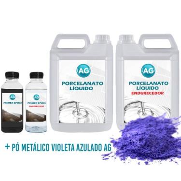 Imagem de Kit Porcelanato Líquido Metálico Violeta Azulado AG por M² - Resinas a