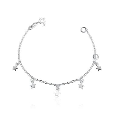 Imagem de Pulseira Infantil Estrelinhas Prata 925