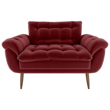 Imagem de Sofá 2 Lugares Pequeno 1,25 Pés Em Madeira Maciça Xangai Veludo Cinza 