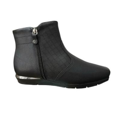 Imagem de Bota Piccadilly Salto Anabela Cano Curto Joanete 147315 Preto Maxi, 36