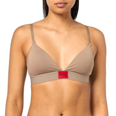 Imagem de HUGO Sutiã feminino moderno de algodão elástico triangular, Cinza-acinzentado, PP