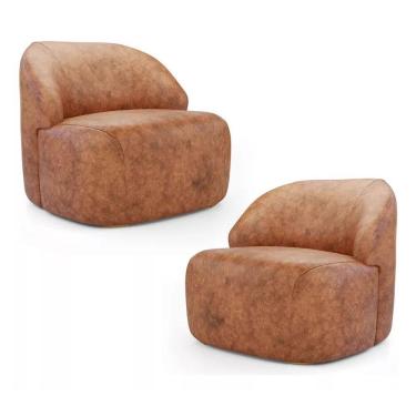 Imagem de Kit 2 Poltronas Organica Eloa Modena Ocre - Londrilar
