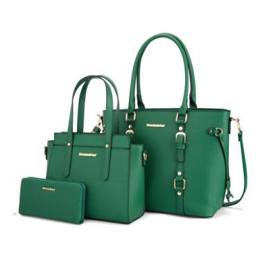 Imagem de Conjunto de bolsas Montana West, carteira feminina de couro, 3 peças