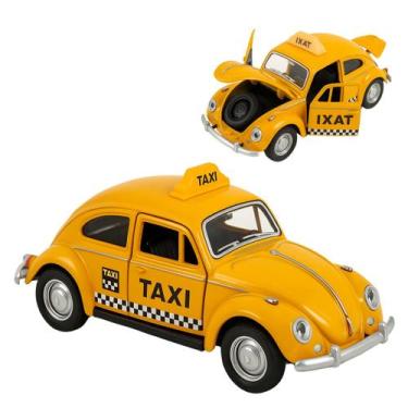 Imagem de Miniatura Fusca Táxi 12cm Colecionável em Metal com Aberturas - MSB PR
