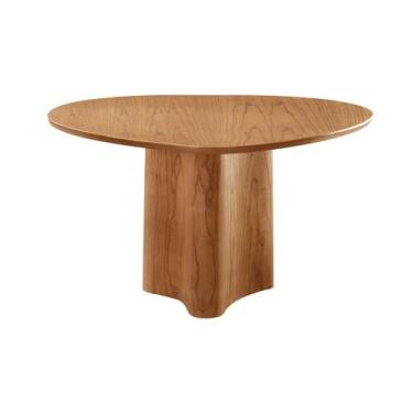 Imagem de Mesa Selene 135cm Tampo Orgânico Laminado Moderna Mobília, Cinamomo / 