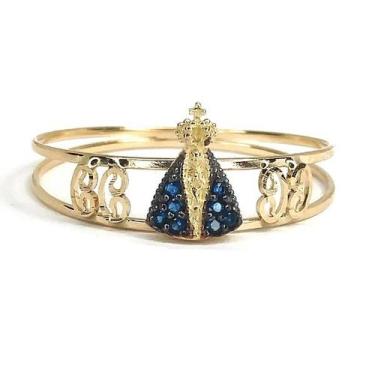 Imagem de Anel de ouro 18k Nossa Senhora Aparecida com Pedras . - Elegancy Joias