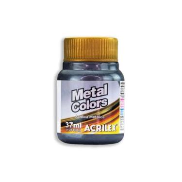 Imagem de Tinta Acrílica Metal Colors 37 ml Acrilex Avulso Preto 520