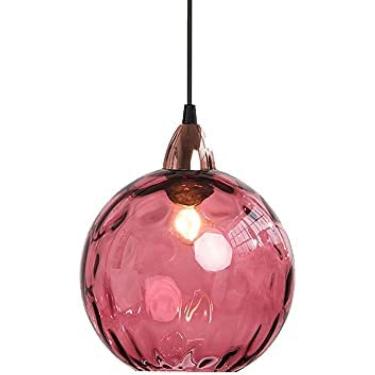 Imagem de Iluminação de teto Estilo nórdico manchado iluminação pendente de vidro, diâmetro criativo 20cm/7.8in, lustre de decoração simples, mini lâmpada de suspensão de vidro soprado à mão, camas de