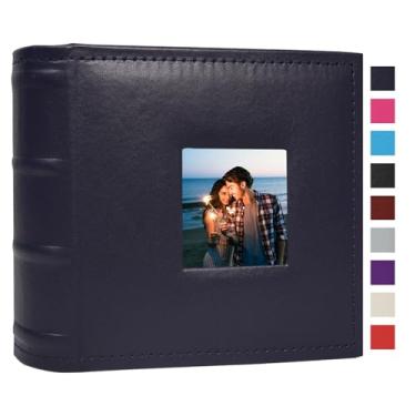 Imagem de Cherrich Álbum De Fotos Pequeno 4X6 Com 100 Bolsos E Espaço Para Escrever, Capa Couro, Livro Casamento, Bebê, Família Formatura