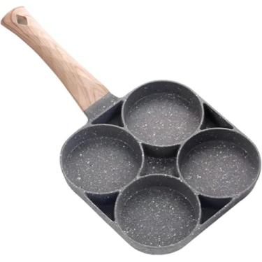 Imagem de Frigideira com 4 Divisórias Antiaderente e Cabo Resistente – Perfeita para Ovos, Panquecas e Hambúrgueres com Praticidade