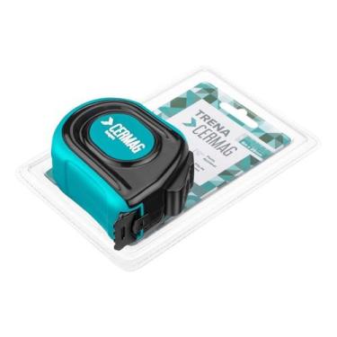 Imagem de Trena 5m Nylon Graduação 2 Lados Trava E Presilha Para Cinto - CERMAG