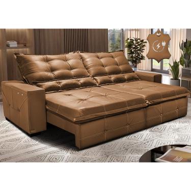 Imagem de Sofá de Couro Elétrico Retrátil 3,15m Cama inBox Gran Toro. SoftGel D40