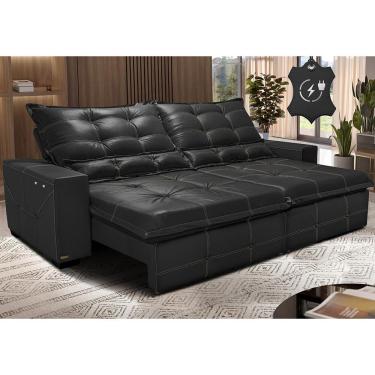 Imagem de Sofá de Couro Elétrico Retrátil 3,15m Cama inBox Gran Toro. SoftGel D40