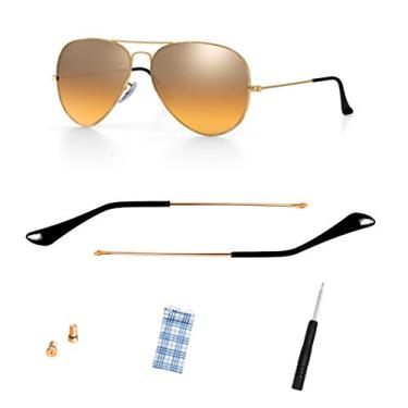 Imagem de Braços de reposição para óculos de sol Ray-Ban Aviator RB3025 3447 Kit de reparo (dourado)