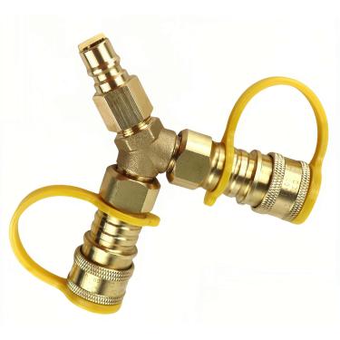 Imagem de Duheri Separador Em Y De 3/8" Para Gás Natural, Adaptador Conexão/Desconexão Rápida Churrasqueiras, Trailers, Fornos Pizza, Fogueiras Pátio E Muito Mais