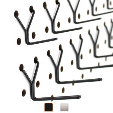 Imagem de Ganchos de metal Pegboard Pacote com 50 ganchos de 2,5 cm + 5 cm de comprimento – não caem – Serve para qualquer quadro de pinos – Preto – Organize ferramentas, acessórios, bancada de trabalho, armazenamento de garagem, cozinha, artesanato ou hobby, joias