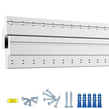 Imagem de Gancho de quadro francês resistente de 45,7 cm, clipes de barra Z de alumínio, suportes de montagem de parede interligados para pendurar espelho, painel, quadro branco, armário, prateleira, cabeceira,