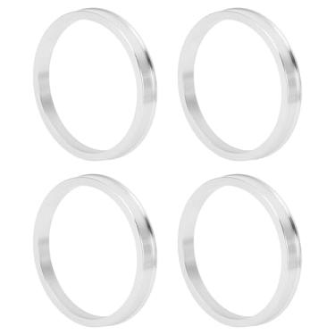 Imagem de INFINAUTO Anéis centralizados no cubo da roda do carro OD 78,1 mm para ID 69,1 mm eixo central de rodas amortecedores Hubrings liga de alumínio tom prata durável