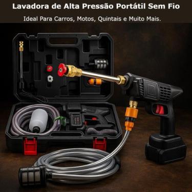 Imagem de Lavadora De Alta Pressão Sem Fio Carros Jardins Quintal Ferramenta Fil
