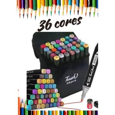 Imagem de Canetinha 36 cores para pintar Livro de colorir e desenhar desenho bob gudi papelaria férias escolares