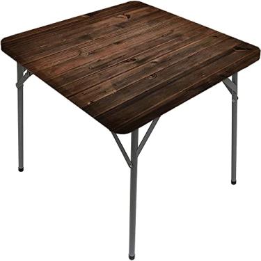 Imagem de Capa de mesa de madeira ajustada, estampa de textura de prancha de madeira, toalha de mesa impermeável interna/externa, sala de jantar de pátio e cozinha, serve para mesa de 107 x 152 cm