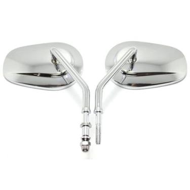 Imagem de Espelhos retrovisores de lágrima de motocicleta 8 mm para Harley Davidson Road King CVO Road Street Tri Glide Freewheeler Street XG500 XG750 Sportster XL883 1200 Softail Bob (Chrome)