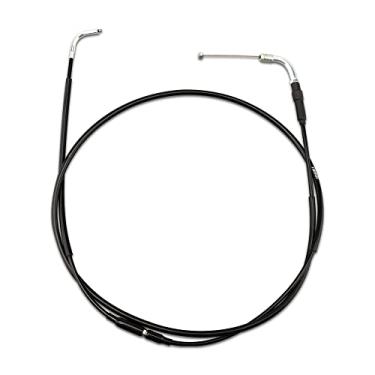 Imagem de nibbi Cabo de acelerador de motocicleta de alto desempenho ajustável GY6 Scooter cabo de acelerador de carburador deslizante plano preto 185 cm serve para Yamaha TaoTao Kymco SYM GY6 Scooter 125 150