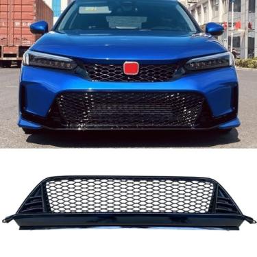 Imagem de Capa de moldura de luz de neblina compatível com Civic 11ª geração 2021-2022 Kit de carroceria Capa de moldura de farol de neblina acessórios para carro (grelha preta brilhante)