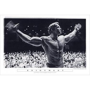 Imagem de Buyartforless Enjoyment - Pôster com impressão artística de Arnold Schwarzenegger Mr Olympia Madison Square Garden 91 x 61 cm, ferro de bombeamento
