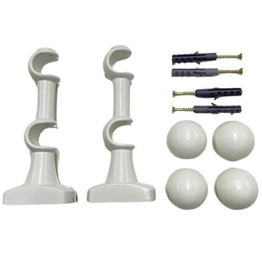 Imagem de Kit Par de Suporte Para Cortina Varão Simples Com Ponteira Duplo Reforçado 19/19mm Branco