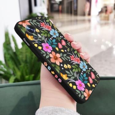 Imagem de Capa de celular com estampa de flores coloridas para Xiaomi 14 14T 13 12 11 Ultra 13T 11T 10T 9T Pro Lite Poco X7 F4 X4 M4 M3 X3 Pro 4G 5G GT, preta 1, para Xiaomi 14T Pro