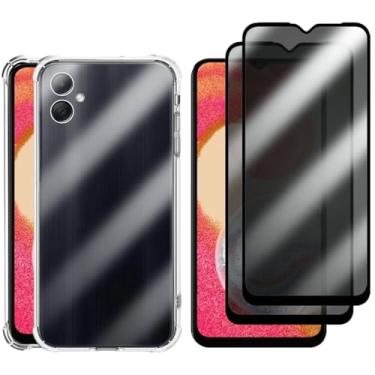 Imagem de Kit 2 Películas Para A04E + Capa Capinha Compatível Samsung Galaxy Privacidade Anti Espião Vidro 3d