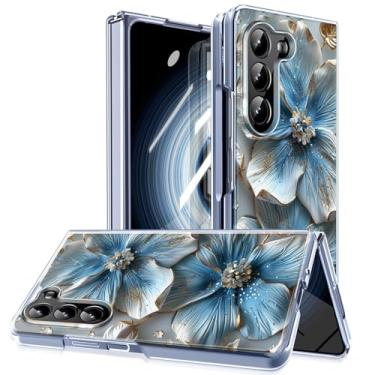 Imagem de MIDIIUGCT Capa magnética para Galaxy Z Fold 5, círculo magnético integrado e carregamento sem fio, capa à prova de choque de grau militar para Z Fold 5 [flor de alvo] MUS-CXDZ-07-06