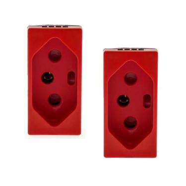 Imagem de Kit 2 Tomada Dedicada 20a Vermelha Pial Plus+ 615082VM