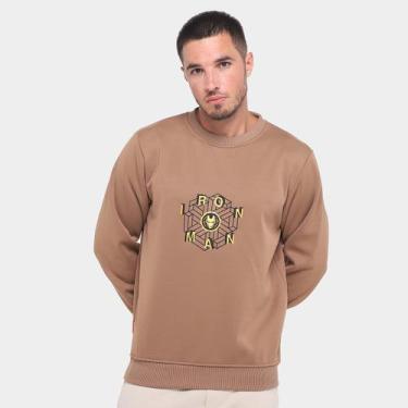 Imagem de Moletom Mooncity Homem de Ferro Masculino, Marrom, P