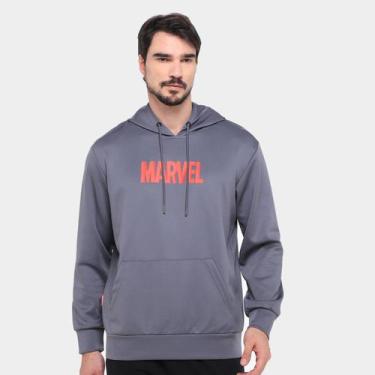 Imagem de Moletom Mooncity Marvel I Masculino, Cinza, GG