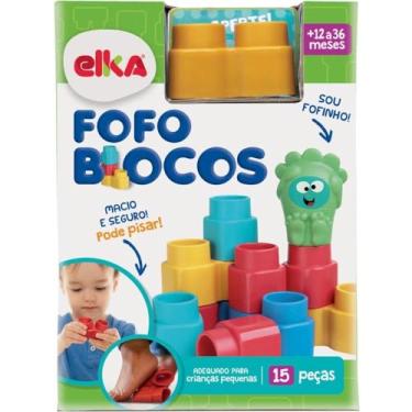 Imagem de Brinquedo para Montar Fofo Blocos 15 Peças, Elka, Multicor