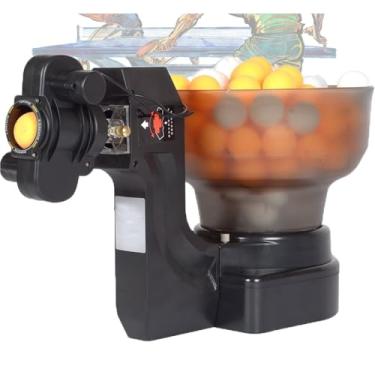 Imagem de RobôS De TêNis De Mesa LançAdores De Bolas AutomáTicos com 36 bolas giratórias diferentes, ajuste de inclinação da cabeça em 7 níveis com rede e 100 bolas para treinamento