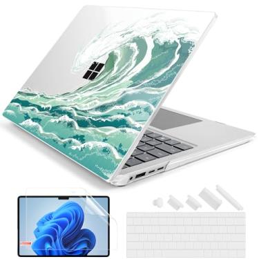 Imagem de Batianda Capa para laptop Microsoft Surface de 15 polegadas Copilot+ PC 2024 (7ª Ed) modelo 2037 capa dura durável resistente a arranhões, com capa de teclado e protetor de tela, Wave