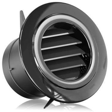 Imagem de HG Power Capa de ventilação de 7 cm, ventilação de plástico ABS com tela de tela, capas de ventilação externa preta para exaustor, banheiro, cozinha, garagem, uso externo/interno durável