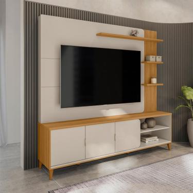 Imagem de Estante para Home Theater e TV até 70 Polegadas Nápoli 3 Portas Off White e Tauari