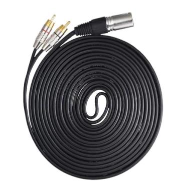 Imagem de menolana XLR macho para dobrar acessórios de adaptadores RCA Comprimento 8m Fácil de usar o conector de cabo de áudio estéreo fácil de usar para um alto