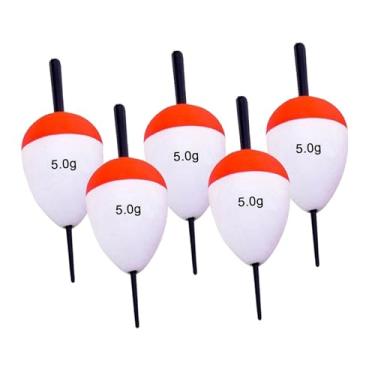 Imagem de simhoa 5 peças de bóias de pesca, bóias, bobbers, EVA oval, cor brilhante, espuma de alta flutuabilidade, conjunto de bóias para pesca de percas, bagres, 5g