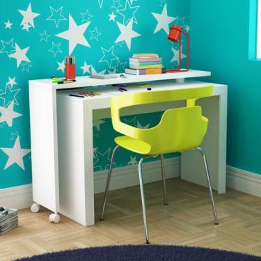Imagem de Mesa Escrivaninha Infantil com Tampo Girátorio BRV Móveis, Branco