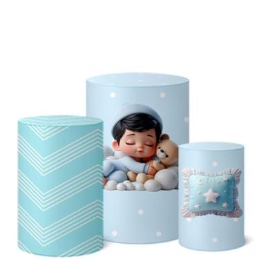 Imagem de Trio Capas Cilindro Decoração Festa Veste Fácil Chá de Bebê (CLCHB0012)