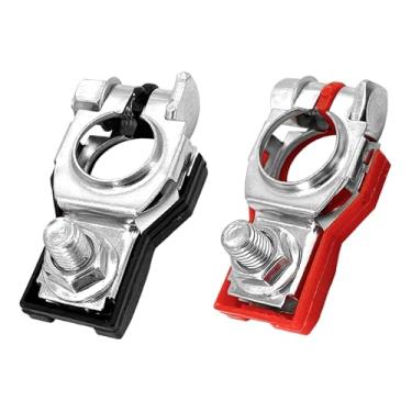 Imagem de QKYS Conector terminal de bateria 2 peças, substituição # 243407F000, 24340-7F000, 243407F001, terminais de bateria positiva e negativa para Nissan Infiniti Toyota Lexus Maxima, Murano