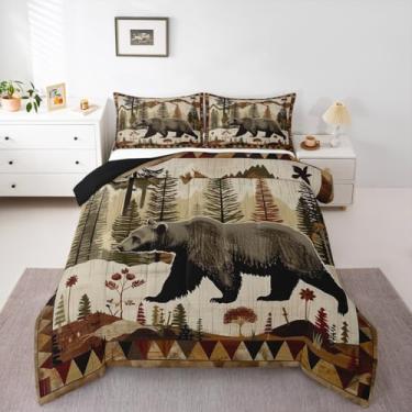 Imagem de Feelyou Conjunto de edredom abstrato para crianças, meninos, meninas, vermelho, cinza, preto, geométrico, tamanho Queen, arte moderna, conjunto de edredom geométrico, 3 peças