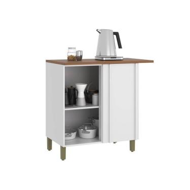 Imagem de Balcão De Canto Reto Firenze Branco Indekes Branco